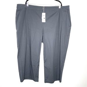 Eileen Fisher Cropped Gray Wide Leg Poplin Cotton Pants